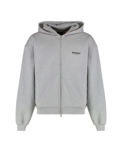 Represent Hoodies & Sweatvesten ,Grijs ,Katoen Owners Club Zip Hoodie in het Gray voor heren