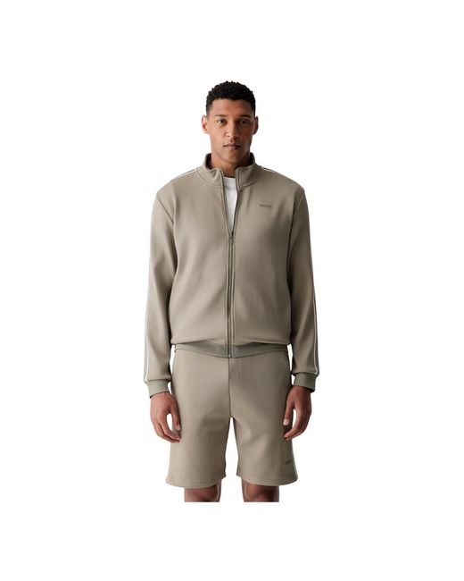 Guess Viktor Zip-Through Sweatshirt in het Brown voor heren