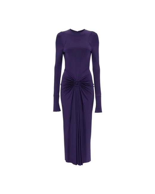 Victoria Beckham Purple Midi Dresses