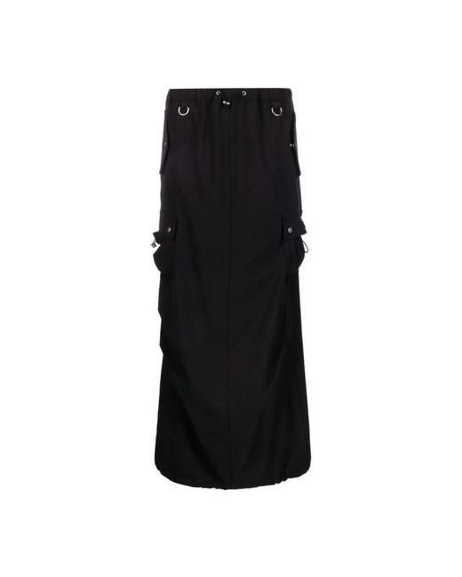 Coperni Rokken ,Zwart ,Wol Zwarte Tailored Cargo Maxi Rok in het Black