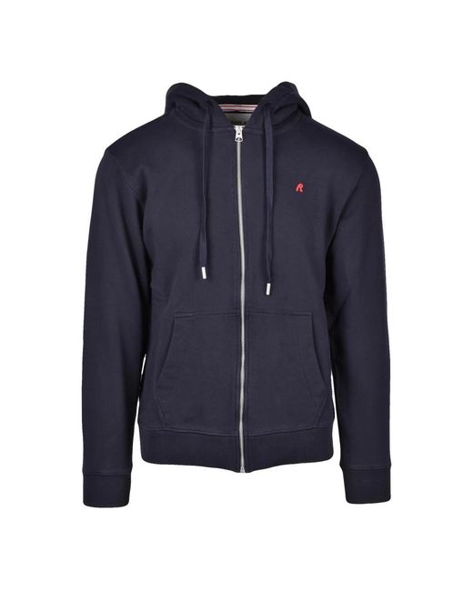 Replay Hoodies & Sweatvesten ,Blauw ,Katoen Zip-Through Hoodie in het Blue voor heren