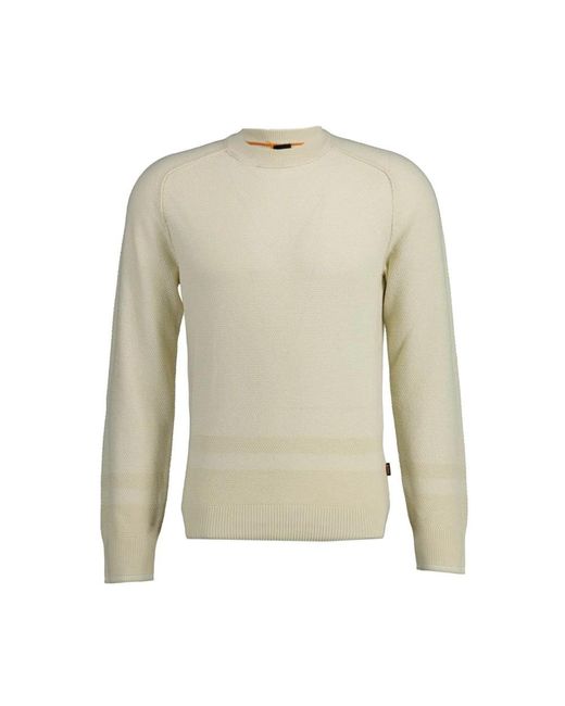 Boss Natural Round-Neck Knitwear for men