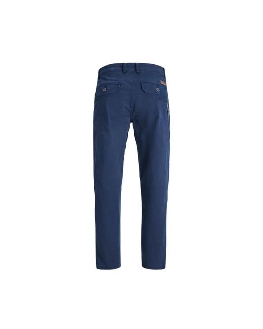 Jack & Jones Broeken ,Blauw ,Katoen Wijde Pijp Katoenen Chino Broek in het Blue voor heren