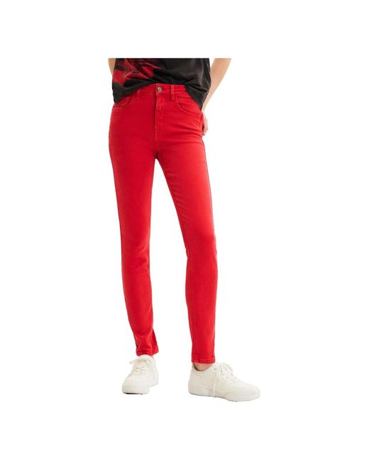 Desigual Red Skinny Jeans