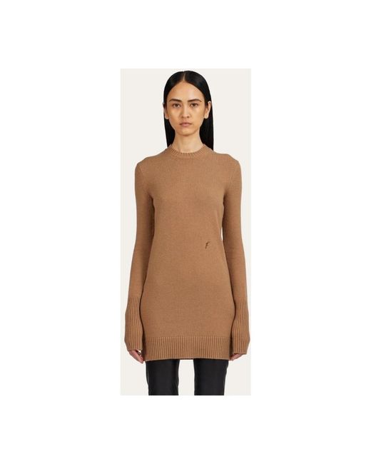 Ferragamo Brown Knitted Dresses