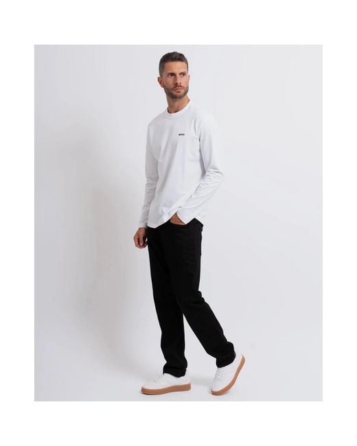HUGO Long Sleeve Tops in het White voor heren