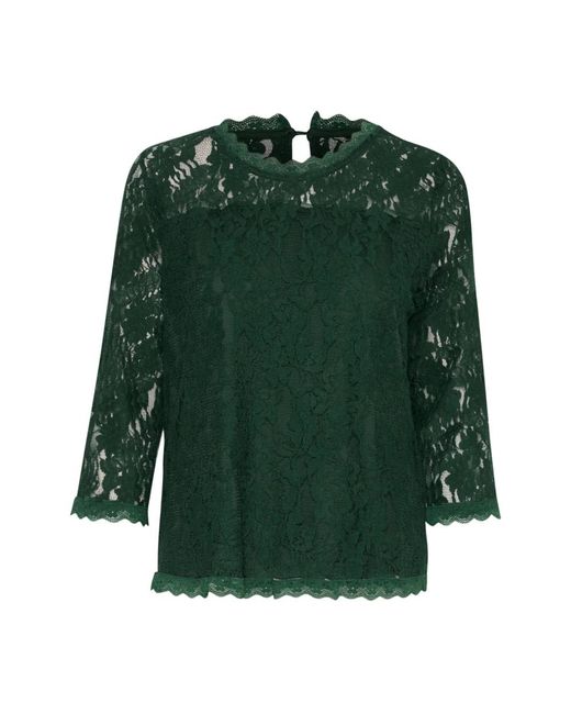 Cream Overhemden ,Groen ,Crkit 3/4 Mouw Blouse in het Green