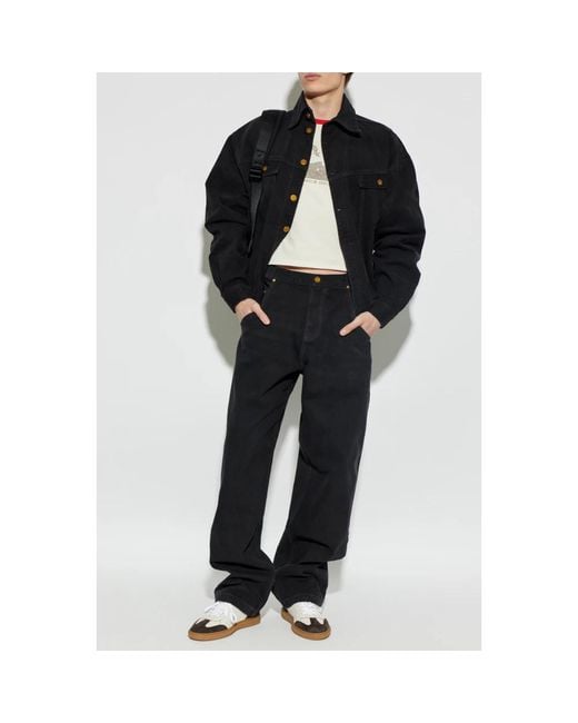 Willy Chavarria Black Loose-Fit Jeans for men