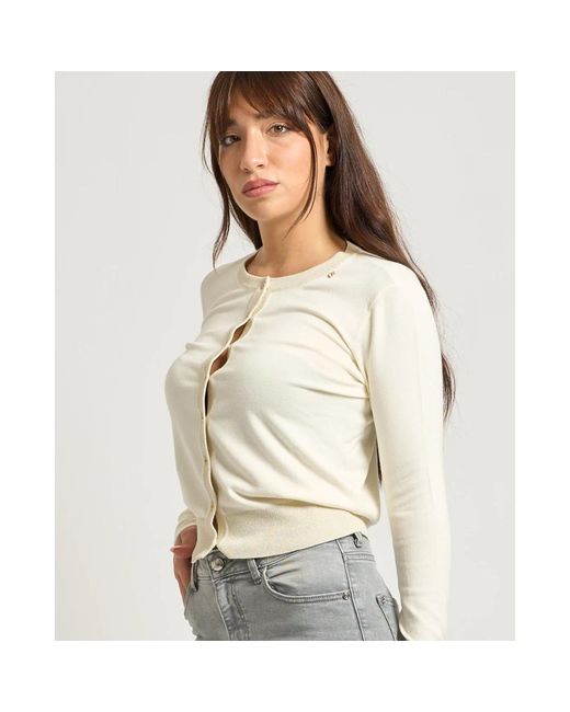 GAUDI Witte Glitter Cardigan Sweater in het Gray