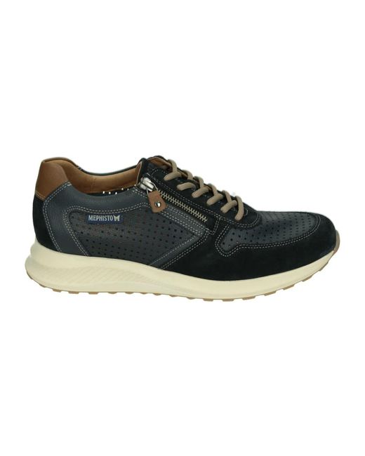 Mephisto Blaue Freizeitschuhe Dino Perf Velsport in Black für Herren