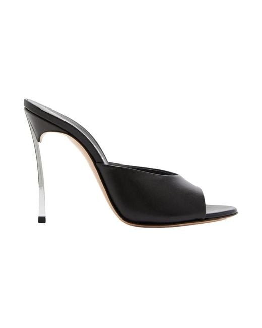 Casadei Black Heeled Mules