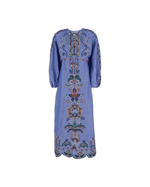 Farm Rio Blue Midi Dresses