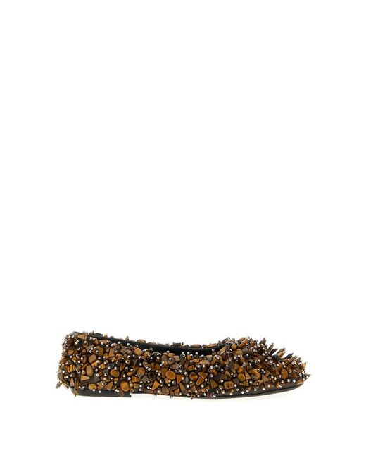 Dries Van Noten Brown Ballerina Shoes
