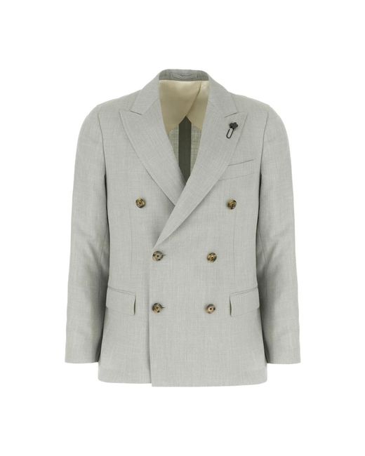 Lardini Gray Double Breasted Suits for men