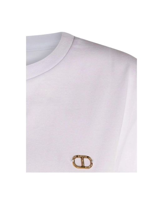 Twinset Purple Weiße T-Shirts Und Polos