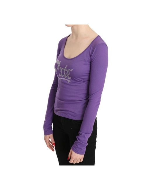 Exte Purple Long Sleeve Tops