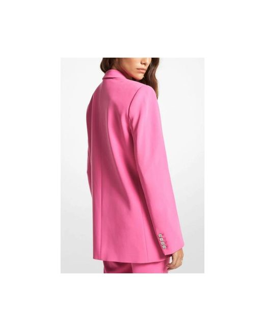 Michael Kors Jassen ,Roze ,Leer Crepe Boyfriend Blazer in het Pink