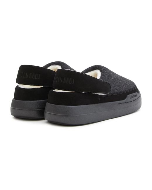 Moon Boot Schwarze sandalen clog park filz in Black für Herren