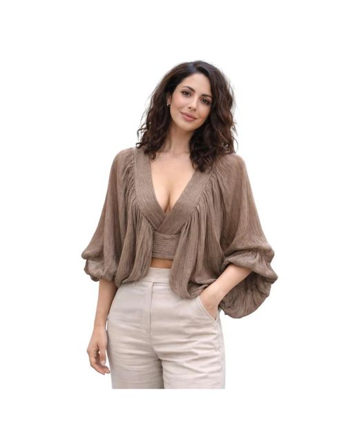 Imperial Top Cropped in het Brown