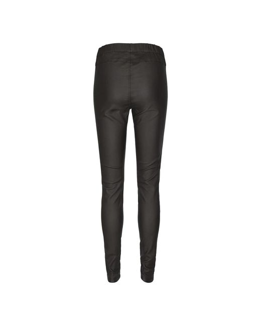 Kaffe Broeken ,Zwart ,Zwarte Coated Jeggings Slim-Fit Broek in het Gray