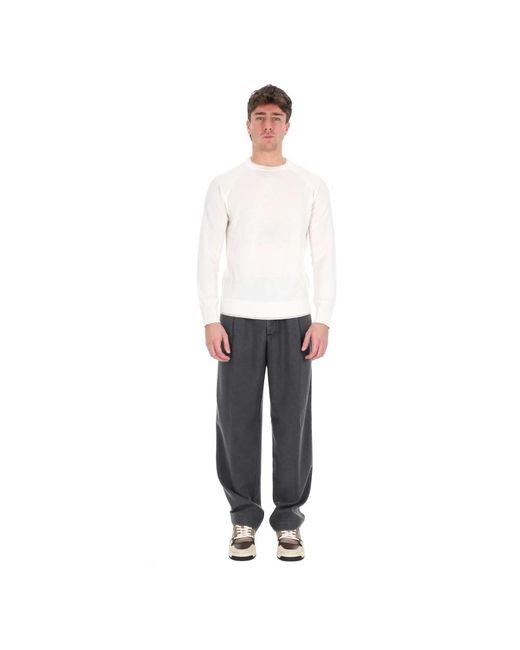 Eleventy White Round-Neck Knitwear for men