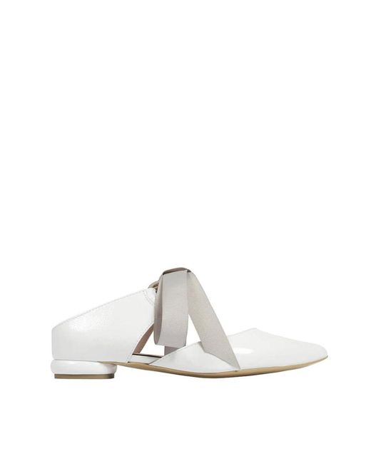 L37 White Einzigartige Mules