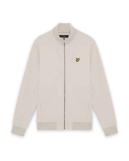 Lyle & Scott Hoodies & Sweatvesten ,Roze ,Pique Zip Through Sweatshirt in het White voor heren