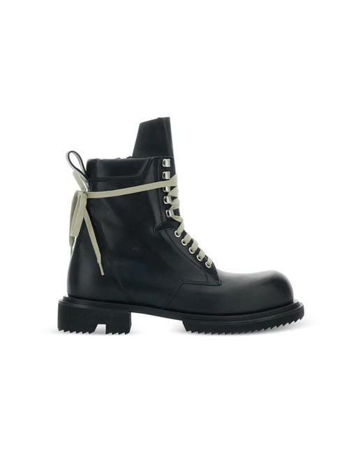 Rick Owens Black Lace-Up Boots for men