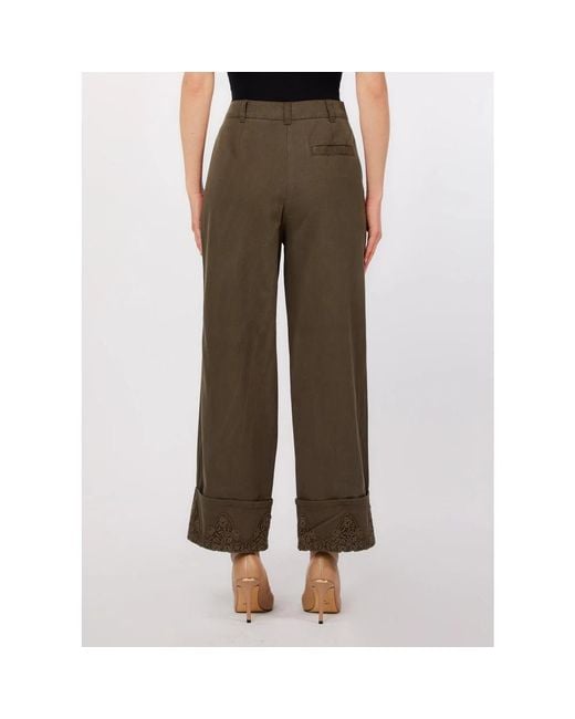 Liu Jo Green Cropped Trousers