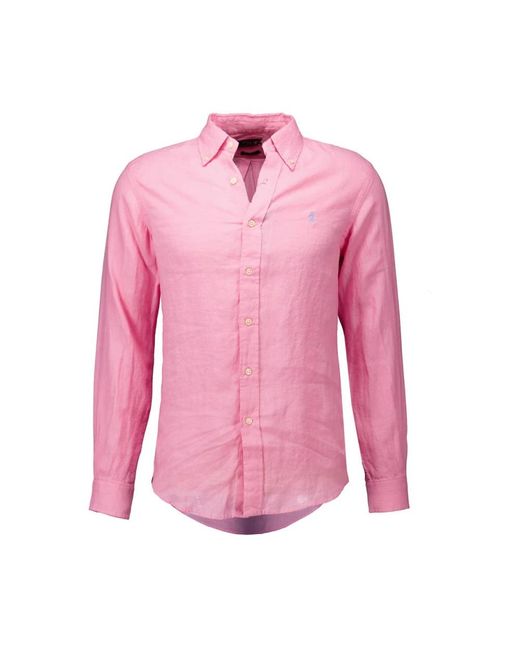 Ralph Lauren Rosa leinenhemd regular fit in Pink für Herren