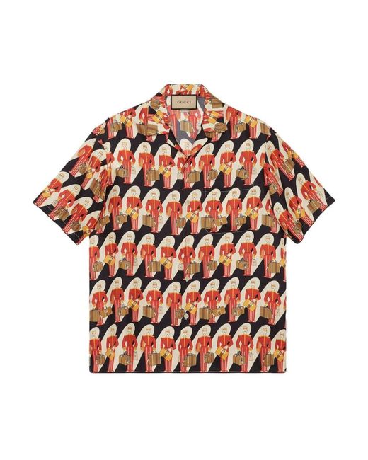 Gucci Red Short Sleeve Shirts for men