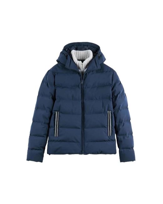 Fay Jassen ,Blauw ,Leer Double-Front Down Jacket in het Blue voor heren