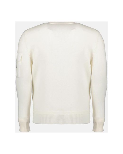 Moncler White Round-Neck Knitwear for men
