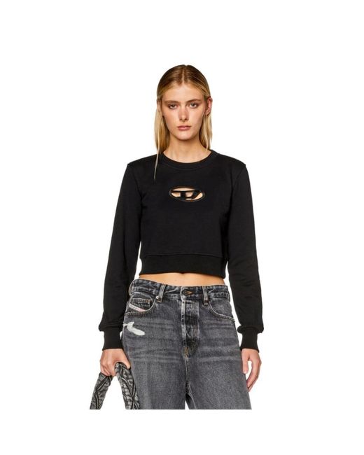 DIESEL Black Logo Cotton Sweatshirt