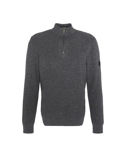 Barbour Truien & Vesten ,Grijs ,Katoen Moderne Rits Trui Houtskool Marl in het Gray voor heren