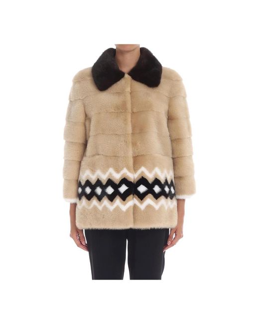 Simonetta Ravizza Jassen ,Faux Fur Shearling Jassen in het Black
