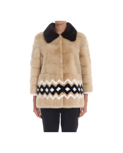 Simonetta Ravizza Jassen ,Faux Fur Shearling Jassen in het Black