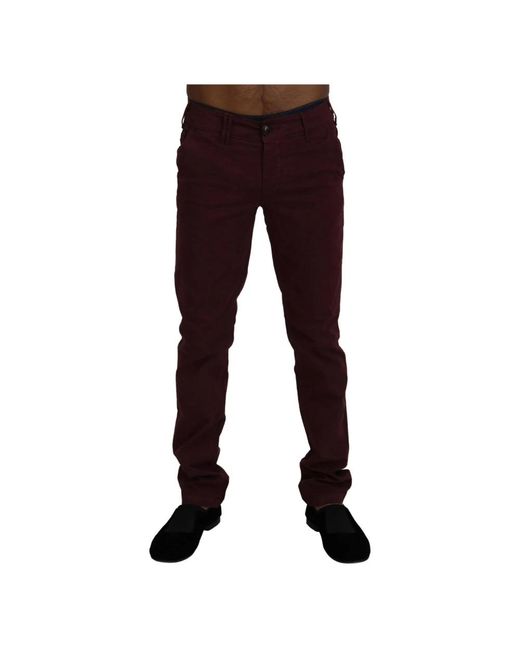 CYCLE Broeken ,Rood ,Katoen Bruine Skinny Fit Broek in het Red voor heren