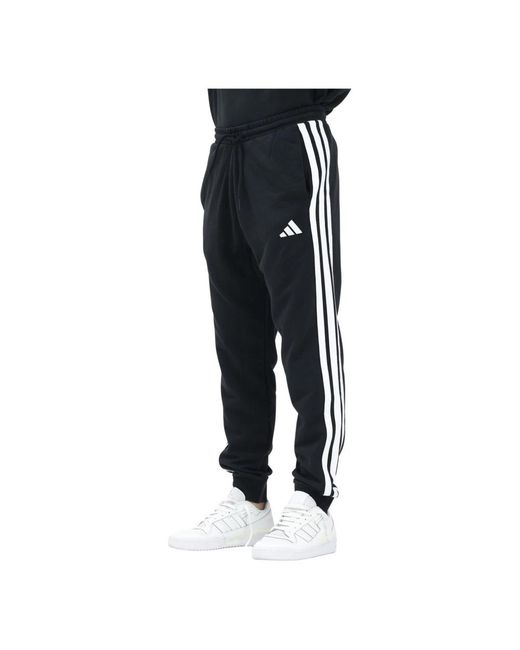 Adidas Fitness ,Zwart ,Zwarte Sportieve Essential 3-Stripes Broek in het Blue voor heren