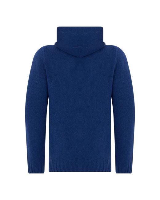 Fedeli Hooded Sweater in het Blue voor heren