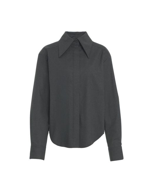 Birgitte Herskind Overhemden ,Groen ,Grijze Shirt Met Brede Kraag in het Gray