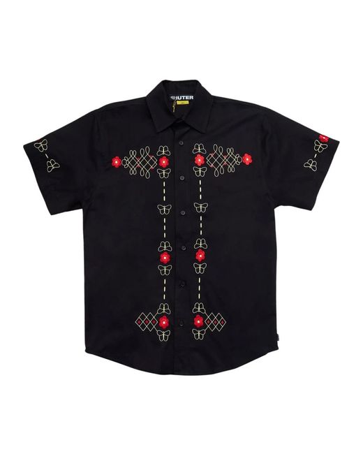 Short Sleeve Shirts Iuter de hombre de color Black