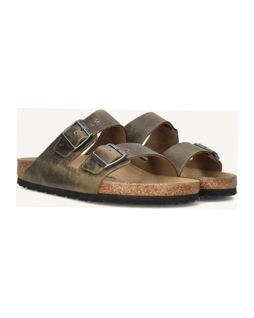 Birkenstock Brown Sliders for men
