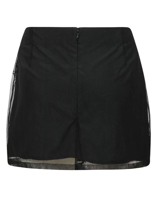 Des Phemmes Black Tüll Minirock Mit Pailletten Und Perlen
