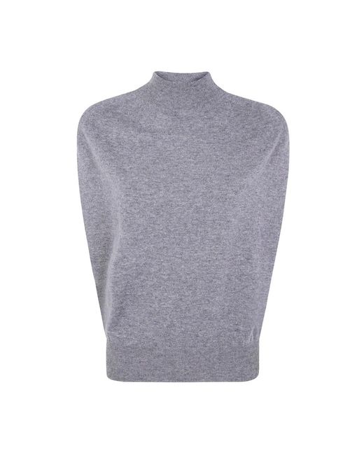 Semicouture Gray Round-Neck Knitwear