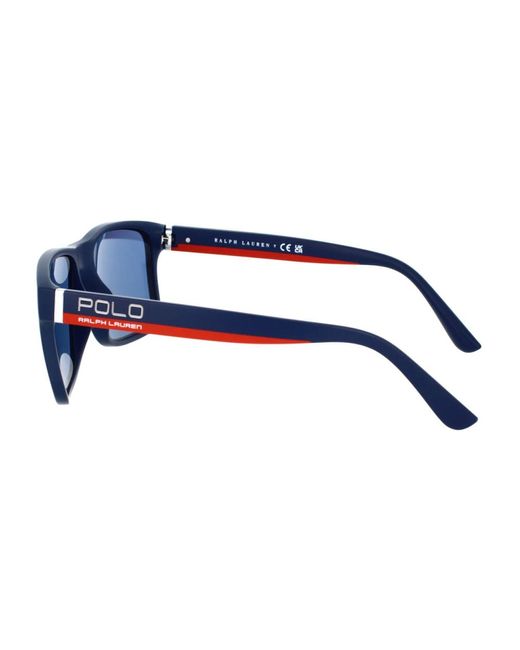 Ralph Lauren Blue Sportliche sonnenbrille mit blauen gläsern