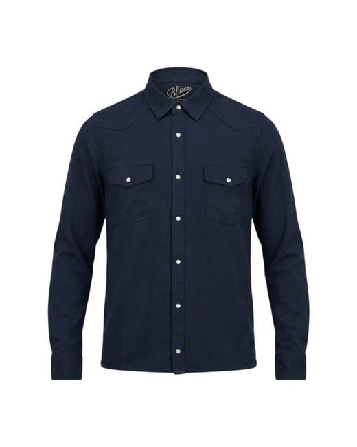 Bl'ker Blue Casual Shirts for men