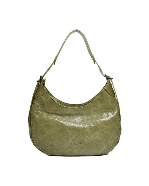 Plinio Visona' Green Olivgrüne halbmond-schultertasche