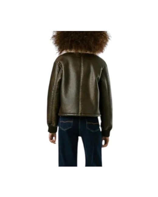 Pepe Jeans Shearling Bomber Jas in het Black