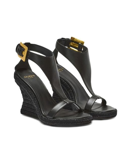 Balmain Black High Heel Sandals